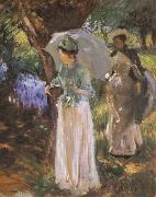 John Singer Sargent, Two Girl with Parasols at Fladbury